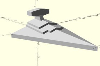 simple paramétrique star destroyer art de wars impériale my4777 mse4777 l'empire 777 customizer 3d print model - Mito3D
