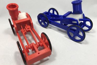 un solo cilindro de aire motor globo impulsado chasis rodante los juguetes poder 3d print model - Mito3D