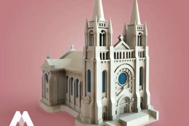 sioux falls cathedral miniatures church architecture miniature landmark temple 3D print model - Mito3D