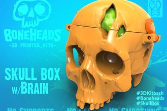 skull box w brain 3dkitbash 3d printer parts enhancements printing free model 3d print model - Mito3D