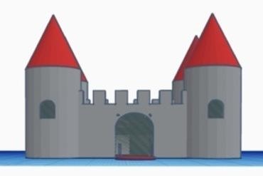small dual color castle Toys miniature 3d print model - Mito3D
