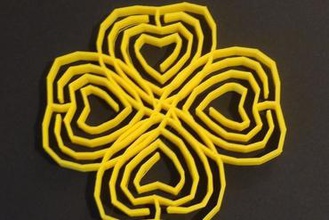 cuore piccolo labirinto tovaglietta art 3d print model - Mito3D