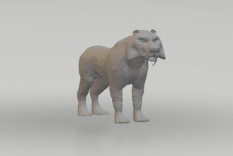 smilodon la educación tiger animal depredador art medelis3d medelis 3d naturaleza de juguete escultura 3d print model - Mito3D