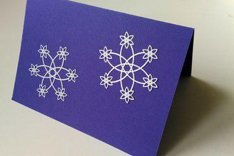 snow flake art christmas card ornament 3d print model - Mito3D