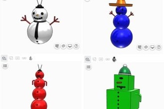 snowman configurator Toys 3d christmas 3d print model - Mito3D