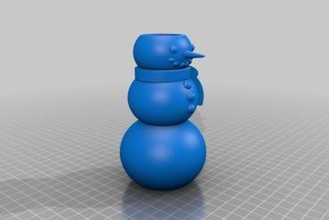 boneco neve rosca chapéu geocache geocaching 3d print model - Mito3D