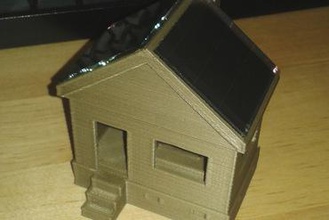 maison solaire concours makingmerry l'énergie le scintillement led cheminée arbre de noël ornement 3d print model - Mito3D