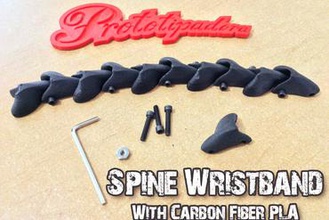 spine wristband jewelry bone carbon fiber skull protopasta 3d print model - Mito3D