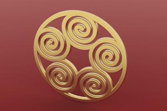 spiral pendant 2 jewelry jewely earring earrings simple 3d print model - Mito3D