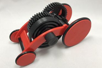 la primavera de rodamientos motor chasis versión 2 los juguetes pla del windup coche 3d print model - Mito3D
