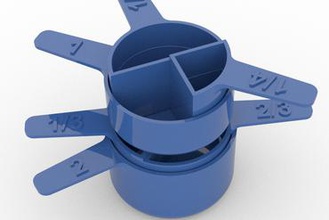 apilable tazas de medir - fractonal tipo su casa la fracción divida el petróleo azúcar agua harina copa hornear cocine medida 3d print model - Mito3D