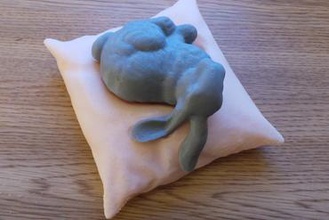 stanford bunny resting pillow toys 3d print decoration sculpture animal scan asus xtion meshmixer decorative scanning sleeping 3d-print 3d print model - Mito3D