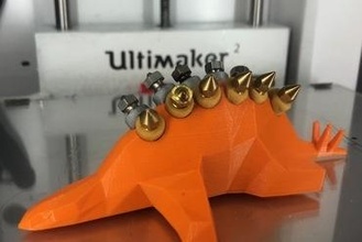 estegosaurio boquilla extrusor soporte 3d impresora partes mejoras dinosaurio 3d print model - Mito3D