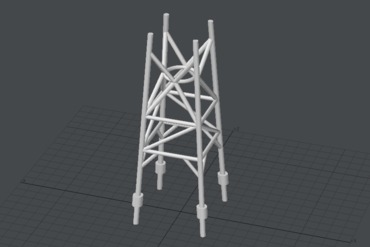 stl 1 45 scale joe ii les frame estes repair tower model rocket escape 3D print model - Mito3D
