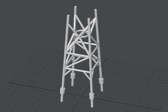 stl 1 45 scale joe ii les frame estes repair tower model rocket escape 3d print model - Mito3D