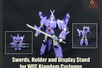 espadas suporte ficar pé transformadores wfc reino ciclonus brinquedos 3d print model - Mito3D