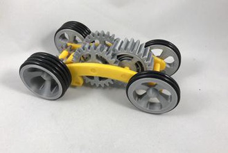 tabletop-tri-mode-Frühling motor rolling chassis - Spielzeug Frühling windup Auto 3d print model - Mito3D
