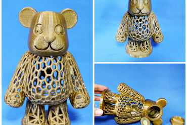 oso de peluche banco los juguetes animal teddy juguete voronoi 3D print model - Mito3D