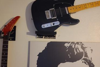 telecaster guitar wall hanger other bracket mounted pla 3d printed 3d print model - Mito3D