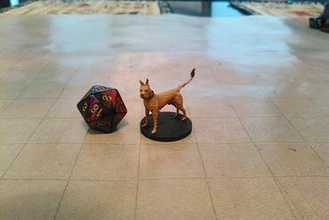 teleport pooch miniatures dog warhound hound dungeons dragons & tabletop gaming rpg 3d print model - Mito3D