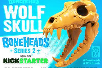 timber wolf skull w jaw bone 3dkitbash 3d printer parts enhancements printing ultimaker model 3d print model - Mito3D