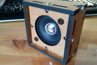 tiny cab - mini speaker cabinet gadget lasercut guitar music sound openscad parametric 3d print model - Mito3D