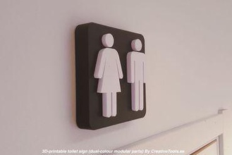 toilettes signes dual-couleur des pièces modulaires d'autres 3d print model - Mito3D