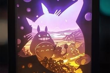 totoro lamp lightbox For your home lampara 3d print model - Mito3D