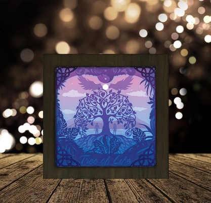 tree of life square light box lamp lampara colgante arbol de la vida ligtbox 3d print model - Mito3D