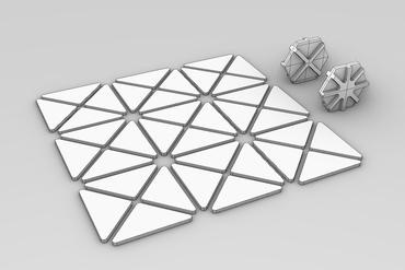 triangle pattern plates Fashion platemail armor fabric glue 3d print model - Mito3D