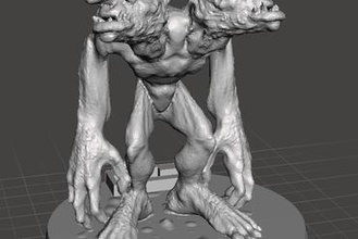 troll 2 headed les miniatures de rpg le monstre d&d la fantaisie 3d print model - Mito3D