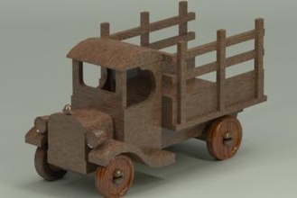 camion bois ancien jouet jouets 3d impression 3d print model - Mito3D