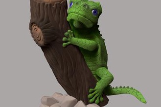 tyson gecko art stilizzato animale rettile 3d print model - Mito3D