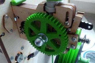 ultimaker extruder gear upgrade w bigger hex nut hole 3d printer parts enhancements original gears drop feeder replacement um wheel 3d print model - Mito3D