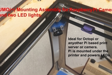 umo+ delux montaje rasppi de la cámara Impresora 3d piezas mejoras umo raspberry pi octoprint el led luz 3D print model - Mito3D