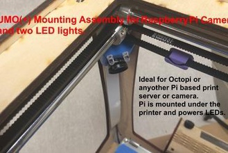 umo+ delux di montaggio rasppi fotocamera Stampante 3d parti miglioramenti umo raspberry pi videocamera octoprint led luce 3d print model - Mito3D