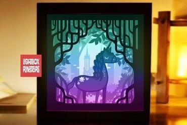 unicorn fairy tail light box For your home 3d print model - Mito3D