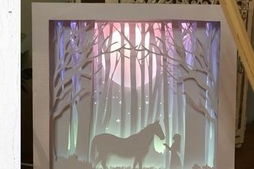unicorn girl lightbox For your home unicornio lampara lamp 3d print model - Mito3D