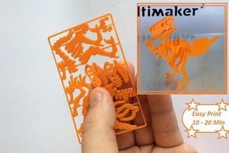 velociraptor de la tarjeta negocios las miniaturas modelo businesscard puzzle raptor 3d print model - Mito3D
