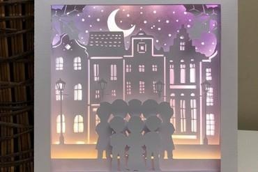 vitoriana Natal canções natal caixa luz casa luminária lampara 3d print model - Mito3D
