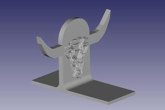 viking bull bookend your home celtic 3d print model - Mito3D