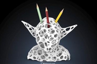 Volumen-voronoi-yoda dizingof miniaturen yoda voronoi Volumen voroni Mathe-Kunst 3d print model - Mito3D