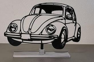 vw Käfer klassisch 2d 3d Kunst entworfen ed sept7 3d print model - Mito3D