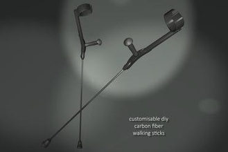walking sticks fashion crutches carbon fiber djg cerebral palsy forearm 3d print model - Mito3D