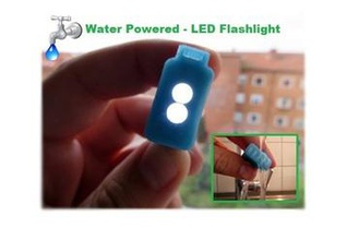 water powered - led flashlight maker diy flash light medelis 3d battery 3d print model - Mito3D