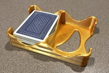 wavy card tray - dual deck playing card holder. games. playing cards. boardgame. poker. canasta. bridge. discard. vegas. munchkin. card tray. 3D print model - Mito3D