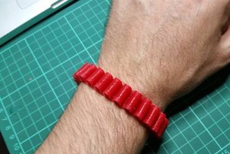 ondulado stretchlet de la moda pulsera ninjaflex 3d print model - Mito3D