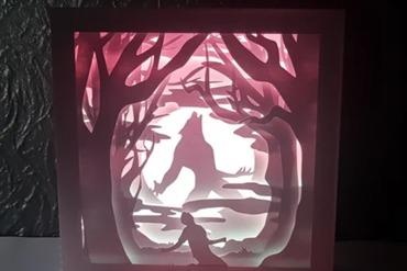 werewolf halloween shadow light-box For your home decoration lampara lamp lightbox 3d print model - Mito3D