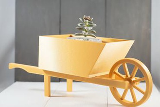 wheelbarrow your home succulents cactus cacti planter planters indoor decor 3d print model - Mito3D
