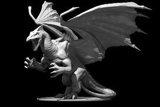 white dragon updated Miniatures dnd 3d print model - Mito3D